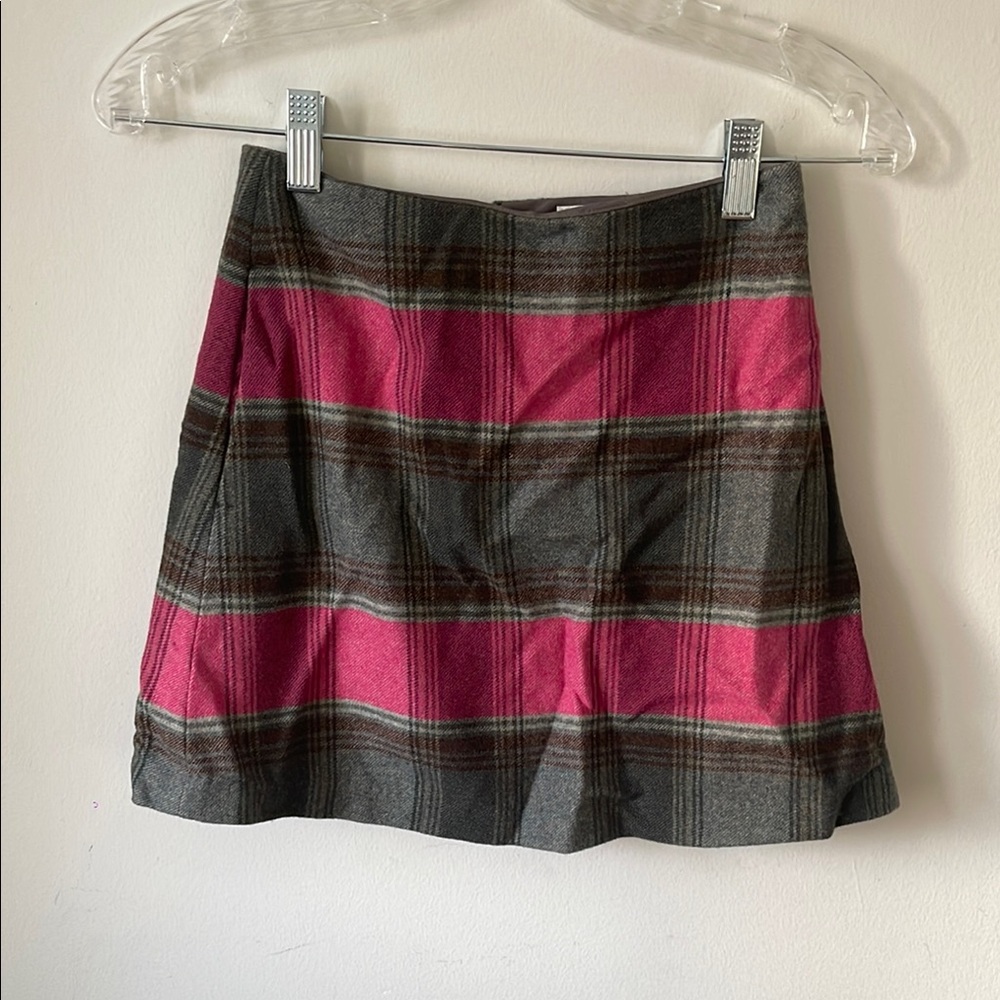 Aritzia Wilfred Brown and Gray A-Line Mini Skirt